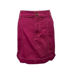 Old Navy Womens Skirt Size 16 Magenta Pink Utility Denim Mini Casual Jewel Tone‎